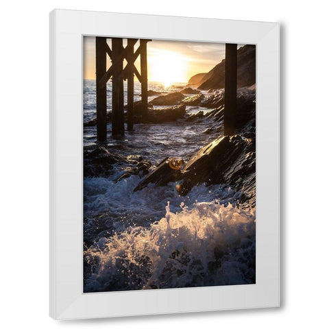 Coast at Sunset White Modern Wood Framed Art Print by Mossholder, Tim