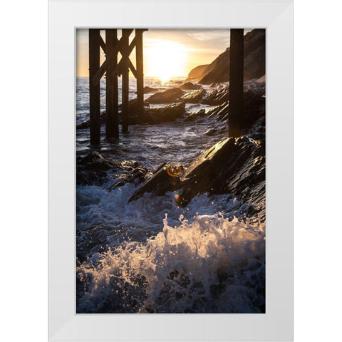 Coast at Sunset White Modern Wood Framed Art Print by Mossholder, Tim