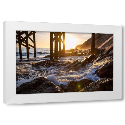 Coast at Sunset White Modern Wood Framed Art Print by Mossholder, Tim