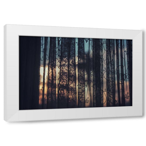 Lace Curtains White Modern Wood Framed Art Print by Mossholder, Tim