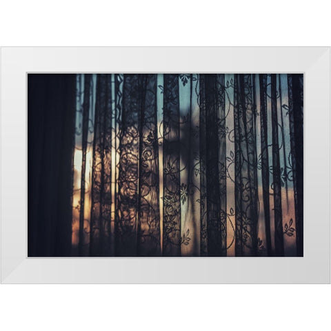 Lace Curtains White Modern Wood Framed Art Print by Mossholder, Tim