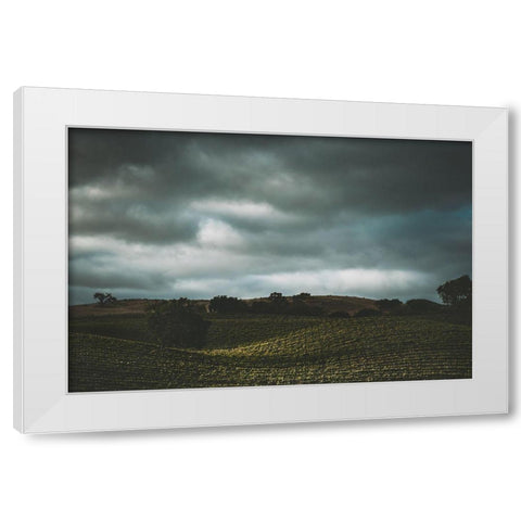 Hillside and Clouds White Modern Wood Framed Art Print by Mossholder, Tim