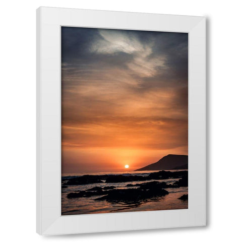 Orange Sunset White Modern Wood Framed Art Print by Mossholder, Tim