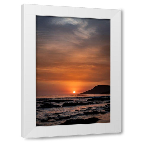Orange Sunset White Modern Wood Framed Art Print by Mossholder, Tim