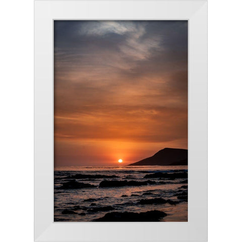 Orange Sunset White Modern Wood Framed Art Print by Mossholder, Tim