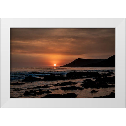 Orange Sunset White Modern Wood Framed Art Print by Mossholder, Tim