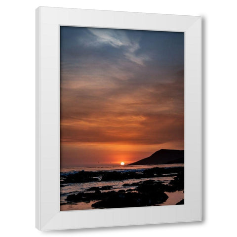 Orange Sunset White Modern Wood Framed Art Print by Mossholder, Tim