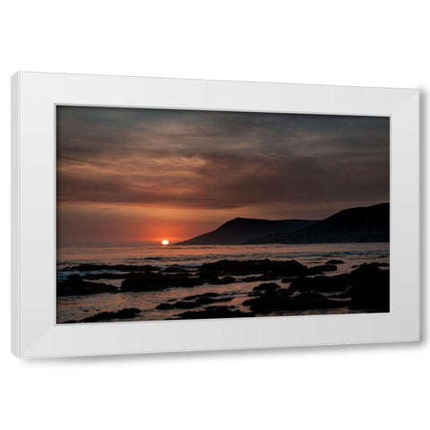 Orange Sunset White Modern Wood Framed Art Print by Mossholder, Tim