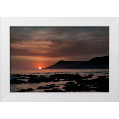Orange Sunset White Modern Wood Framed Art Print by Mossholder, Tim