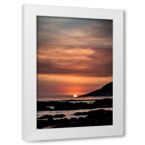 Orange Sunset White Modern Wood Framed Art Print by Mossholder, Tim