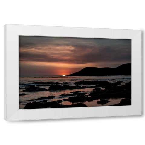 Orange Sunset White Modern Wood Framed Art Print by Mossholder, Tim