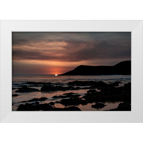 Orange Sunset White Modern Wood Framed Art Print by Mossholder, Tim