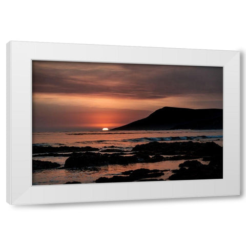 Orange Sunset White Modern Wood Framed Art Print by Mossholder, Tim