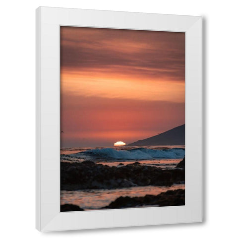 Orange Sunset White Modern Wood Framed Art Print by Mossholder, Tim