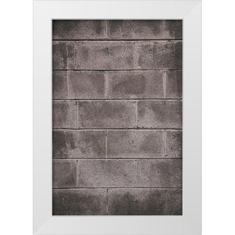 Concrete Block Wall White Modern Wood Framed Art Print by Mossholder, Tim