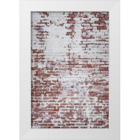 Brick Wall White Modern Wood Framed Art Print by Mossholder, Tim