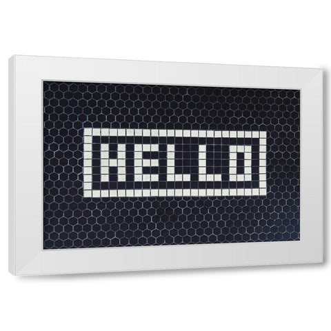 Hello White Modern Wood Framed Art Print by Mossholder, Tim