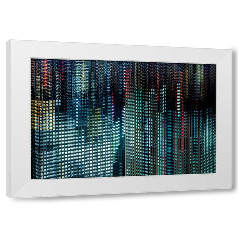 tokyo layers White Modern Wood Framed Art Print by Makoto, Sasaki