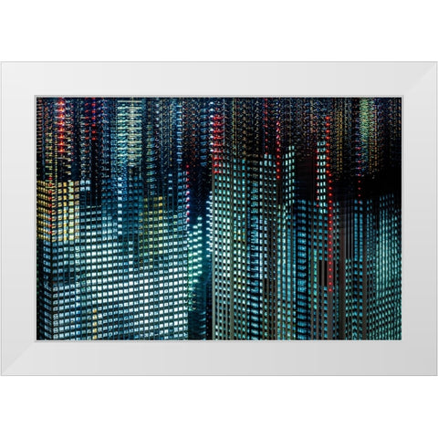 tokyo layers White Modern Wood Framed Art Print by Makoto, Sasaki