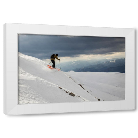 Freeride Ski White Modern Wood Framed Art Print by Szabo, Attila