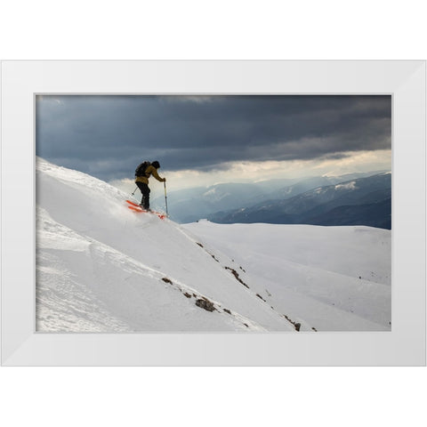 Freeride Ski White Modern Wood Framed Art Print by Szabo, Attila