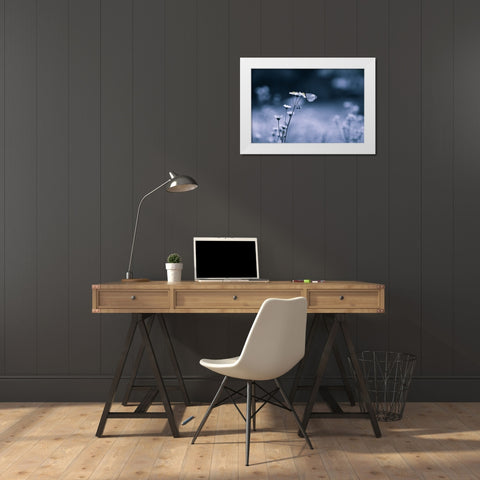 Small Butterfly White Modern Wood Framed Art Print by Deng, Ivy