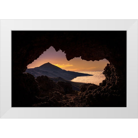 vulcano carve White Modern Wood Framed Art Print by Inderst, Rainer