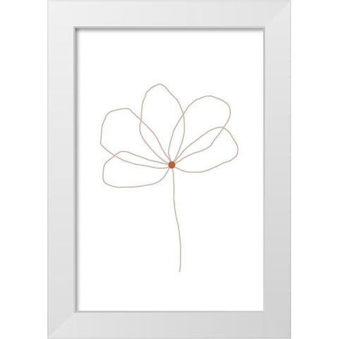 Line Flower White Modern Wood Framed Art Print by Sawall, Anastasia