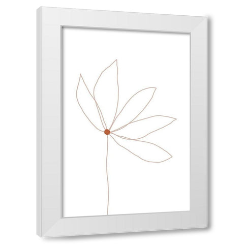 Minimal Flower White Modern Wood Framed Art Print by Sawall, Anastasia