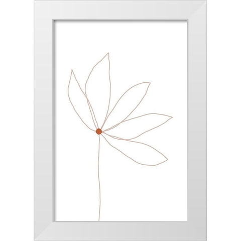 Minimal Flower White Modern Wood Framed Art Print by Sawall, Anastasia