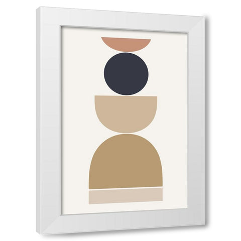 Loving Shapes White Modern Wood Framed Art Print by Sawall, Anastasia