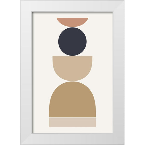 Loving Shapes White Modern Wood Framed Art Print by Sawall, Anastasia