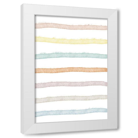 Colorful Lines White Modern Wood Framed Art Print by Sawall, Anastasia