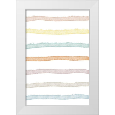 Colorful Lines White Modern Wood Framed Art Print by Sawall, Anastasia