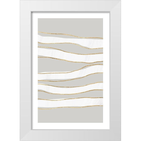 Lines White Modern Wood Framed Art Print by Sawall, Anastasia