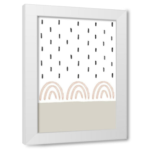Rain on Rainbows White Modern Wood Framed Art Print by Sawall, Anastasia