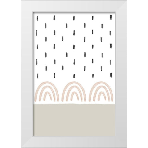 Rain on Rainbows White Modern Wood Framed Art Print by Sawall, Anastasia