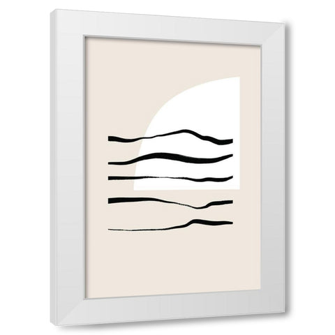 Sunset and Waves White Modern Wood Framed Art Print by Sawall, Anastasia