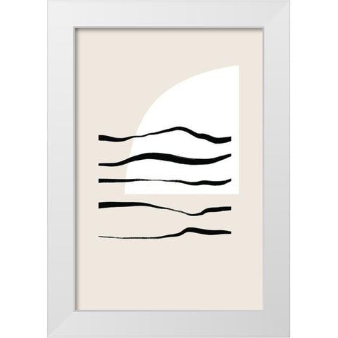 Sunset and Waves White Modern Wood Framed Art Print by Sawall, Anastasia
