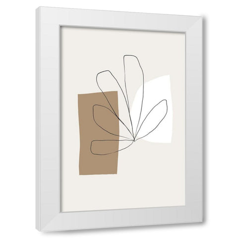 Flower and Shapes White Modern Wood Framed Art Print by Sawall, Anastasia