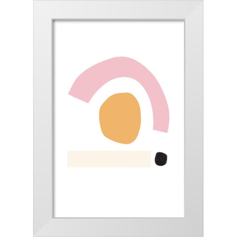 Happy Shapes White Modern Wood Framed Art Print by Sawall, Anastasia