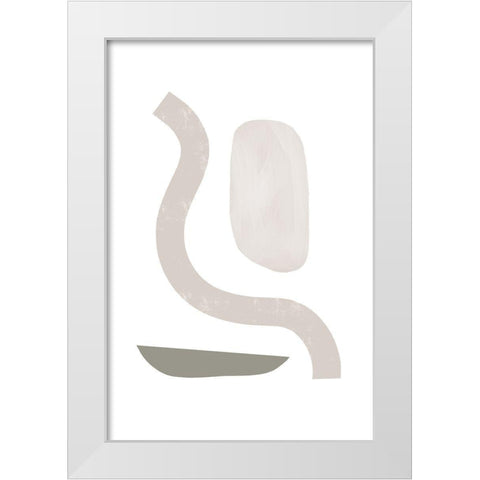 Shapes in Harmony White Modern Wood Framed Art Print by Sawall, Anastasia