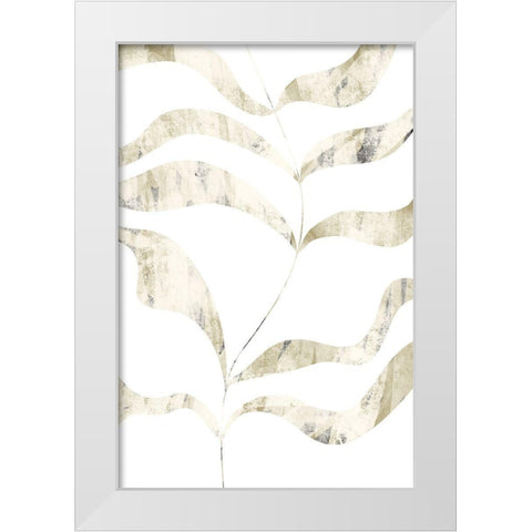 Textured Leaves White Modern Wood Framed Art Print by Sawall, Anastasia