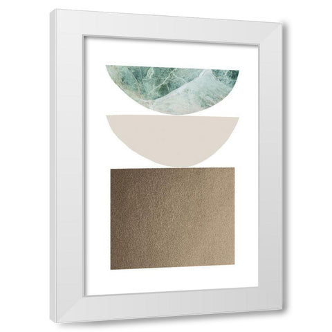 Textured Shapes White Modern Wood Framed Art Print by Sawall, Anastasia