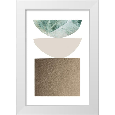 Textured Shapes White Modern Wood Framed Art Print by Sawall, Anastasia