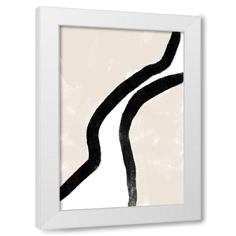 Abstracto Bordered White Modern Wood Framed Art Print by Sawall, Anastasia