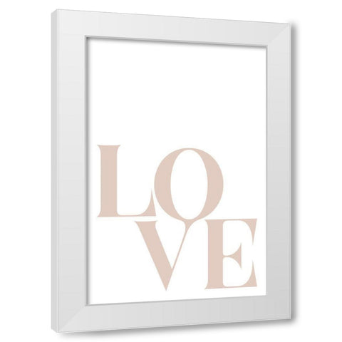 Love Beige White Modern Wood Framed Art Print by Sawall, Anastasia