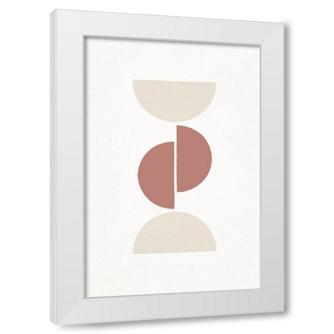 Rust and Sand - Geo White Modern Wood Framed Art Print by Sawall, Anastasia