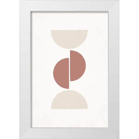 Rust and Sand - Geo White Modern Wood Framed Art Print by Sawall, Anastasia