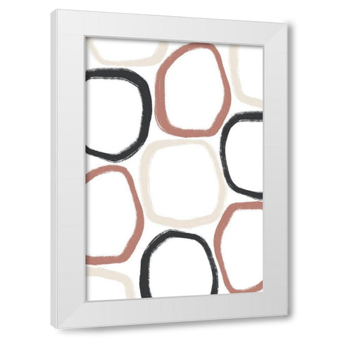 Three Stones - All Over White Modern Wood Framed Art Print by Sawall, Anastasia